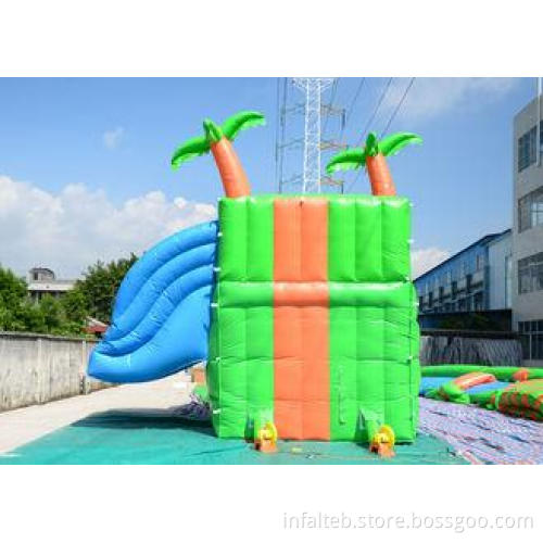 Commercial Green Jurassic Inflatable Water Parks Game For W